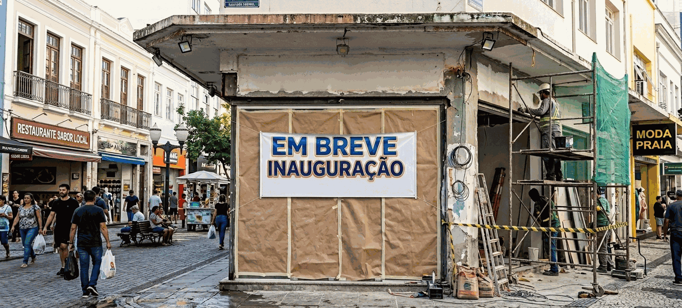 Obra em loja de rua ou shopping